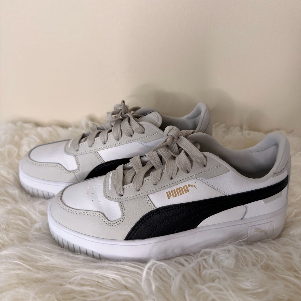 Puma White Sneakers with Black Accents